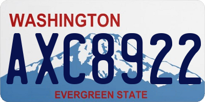 WA license plate AXC8922