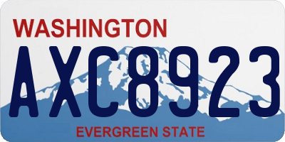 WA license plate AXC8923