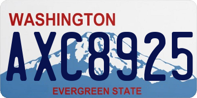 WA license plate AXC8925