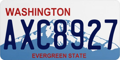 WA license plate AXC8927