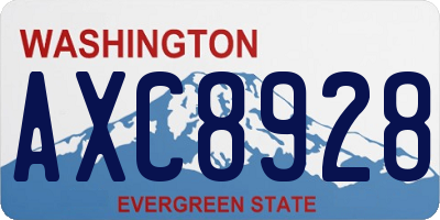WA license plate AXC8928