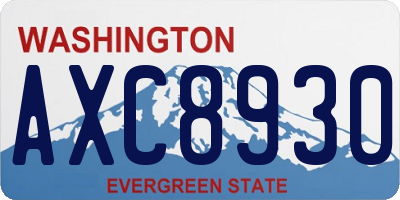 WA license plate AXC8930