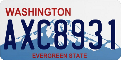 WA license plate AXC8931