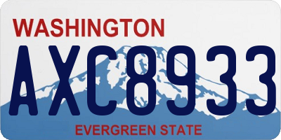 WA license plate AXC8933