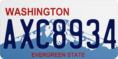 WA license plate AXC8934