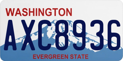 WA license plate AXC8936