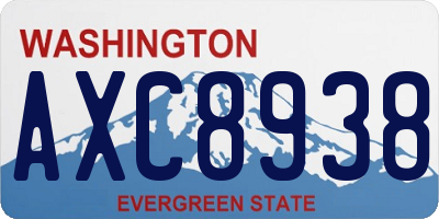 WA license plate AXC8938