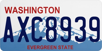 WA license plate AXC8939