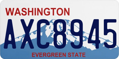 WA license plate AXC8945