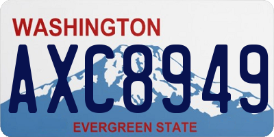 WA license plate AXC8949