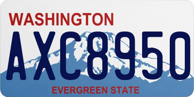 WA license plate AXC8950