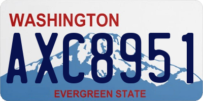 WA license plate AXC8951