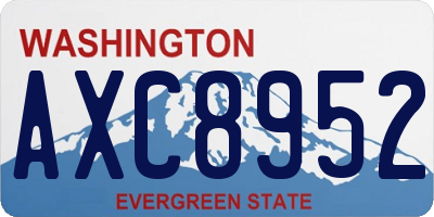 WA license plate AXC8952