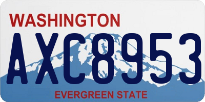 WA license plate AXC8953
