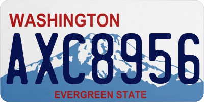 WA license plate AXC8956