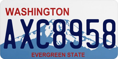 WA license plate AXC8958