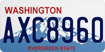 WA license plate AXC8960