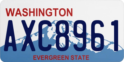 WA license plate AXC8961