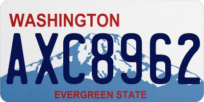 WA license plate AXC8962