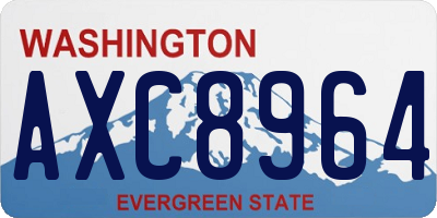 WA license plate AXC8964