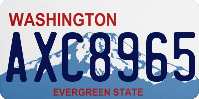 WA license plate AXC8965