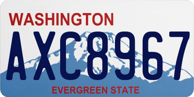 WA license plate AXC8967
