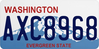 WA license plate AXC8968
