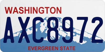 WA license plate AXC8972
