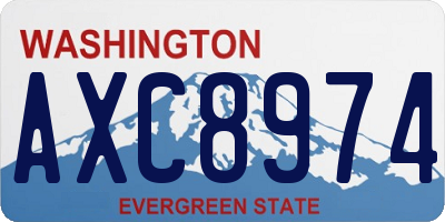 WA license plate AXC8974