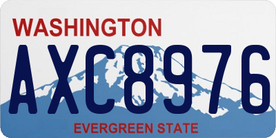 WA license plate AXC8976