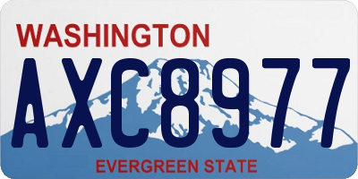 WA license plate AXC8977