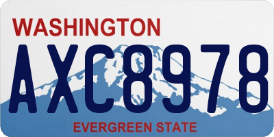 WA license plate AXC8978