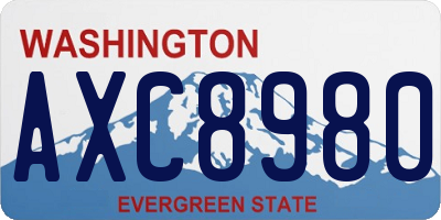 WA license plate AXC8980