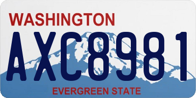 WA license plate AXC8981