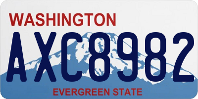 WA license plate AXC8982