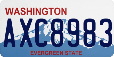 WA license plate AXC8983