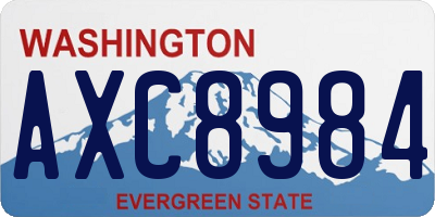WA license plate AXC8984