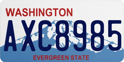 WA license plate AXC8985