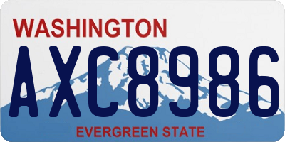 WA license plate AXC8986