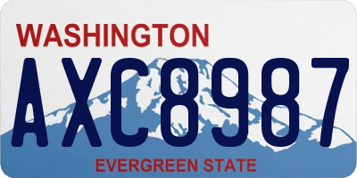 WA license plate AXC8987