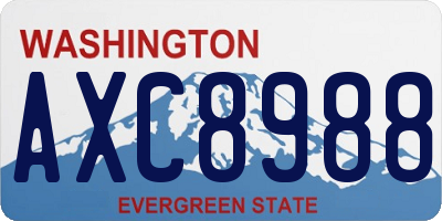 WA license plate AXC8988