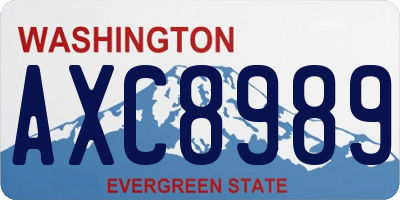 WA license plate AXC8989