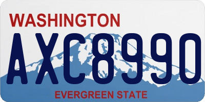 WA license plate AXC8990