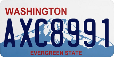 WA license plate AXC8991