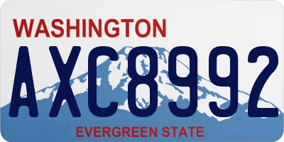 WA license plate AXC8992