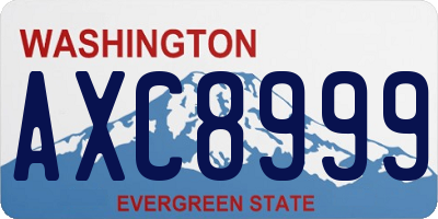 WA license plate AXC8999