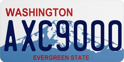 WA license plate AXC9000