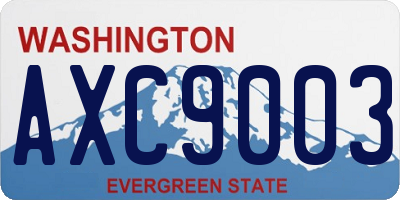 WA license plate AXC9003