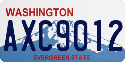 WA license plate AXC9012
