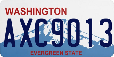 WA license plate AXC9013